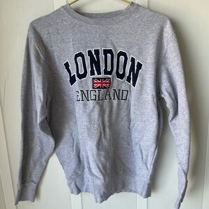 Gray London England Sweatshirt Size Medium